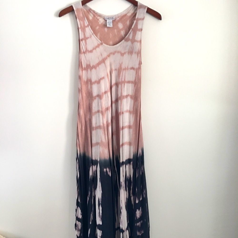 Connection 18 boho tie dye sleeveless maxi dress | M